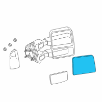 OEM Ford F-250 Super Duty Mirror Glass Diagram - 7C3Z-17K707-E