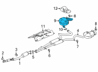 OEM 2022 Acura TLX Muffler, Passenger Side Exhaust Diagram - 18307-TGV-A02