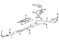 OEM 2022 Acura TLX Rubber, Exhaust Mounting Diagram - 18215-TGV-A01