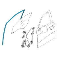 OEM 2016 Infiniti QX60 Glass Run Rubber-Front Door RH Diagram - 80330-3JA0C