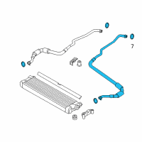 OEM 2014 BMW M5 Engine Oil Cooler Pipe, Flow Diagram - 17-22-2-284-261