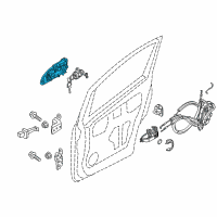 OEM 2020 Nissan NV200 Front Outside Door Handle Assembly, Left Diagram - 80607-3LM0A