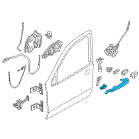 OEM 2016 BMW X1 Outer Left Primed Door Handle Diagram - 51-21-7-396-305