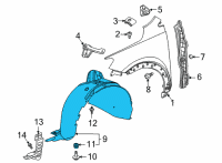 OEM 2022 Buick Encore GX Fender Liner Diagram - 42755111