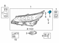 OEM 2017 Lexus RC F Motor, HEADLAMP Lever Diagram - 85661-12020