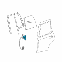 OEM 2006 Chevrolet Trailblazer EXT Motor, Rear Side Door Window Regulator Diagram - 88980706