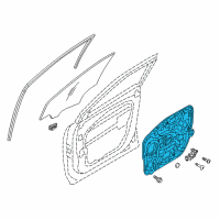 OEM Hyundai Santa Fe XL Front Left-Hand Door Module Panel Assembly Diagram - 82471-2W010