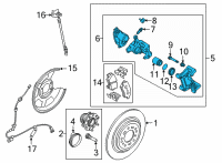 OEM 2022 Hyundai Santa Cruz CALIPER KIT-RR BRAKE, LH Diagram - 58310-K5A00