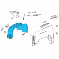 OEM GMC Sierra Fender Liner Diagram - 22763673