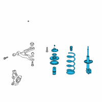 OEM Honda Odyssey Shock Absorber Assembly, Right Front (Light Blue) Diagram - 51601-SHJ-A35