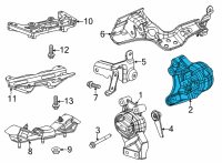 OEM 2022 Ram 1500 INSULATOR-Engine Mount Diagram - 68248787AD