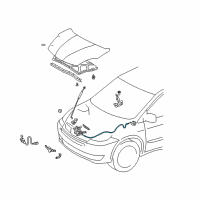 OEM Toyota Release Cable Diagram - 53630-AE010