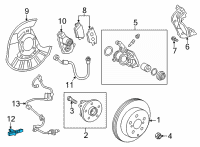OEM Toyota RAV4 Rear Speed Sensor Diagram - 89544-0R020