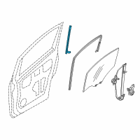 OEM 2020 Nissan NV200 Glass Run Rubber-Door Lower SASH, Front RH Diagram - 80386-3LM0A