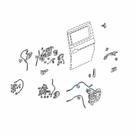 OEM 2008 Honda Odyssey Cable Assembly, Slide Door Latch Diagram - 72672-SHJ-A01