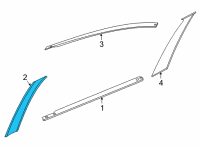 OEM 2022 Nissan Sentra Cover-Rear Door Sash, RH Diagram - 822D2-6LE0A