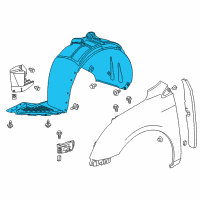 OEM Cadillac XTS Fender Liner Diagram - 23252150