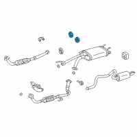 OEM 2003 Toyota Sequoia Muffler & Pipe Hanger Diagram - 17565-55050