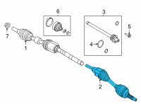 OEM 2021 Lincoln Corsair SHAFT - FRONT AXLE Diagram - LX6Z-3B437-E