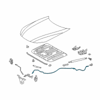 OEM 2019 Lexus LC500 Cable Assembly, Hood Lock Diagram - 53630-11010