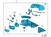 OEM Cadillac CT4 Mirror Assembly Diagram - 85155060