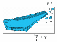 OEM 2021 Toyota Highlander Headlamp Assembly Diagram - 81110-0E470