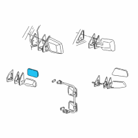 OEM 1999 GMC Safari Mirror Glass Diagram - 12476270