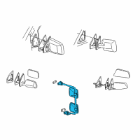 OEM 1993 Chevrolet Astro Mirror Asm-Outside Rear View Stainless Steel Diagram - 15589133