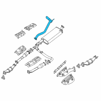 OEM 2010 Nissan Pathfinder Exhaust Tube Assembly, Rear Diagram - 20050-ZL10B