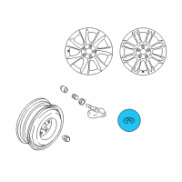 OEM 2015 Infiniti Q50 "18-inch, 9-spoke Aluminum-alloy Wheel". 18-inch, 9-spoke Aluminum-alloy Wheel 18 Center Cap Diagram - 40343-1VW5A