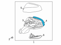 OEM 2021 Toyota Highlander Mirror Glass Diagram - 87931-0E360