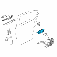 OEM Nissan Rear Interior Door Handle Assembly, Right Diagram - 80670-4RA0A