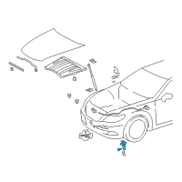 OEM 2015 Lexus LS600h Hook Assembly, Hood Auxiliary Diagram - 53550-50050