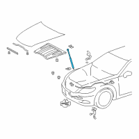 OEM 2017 Lexus LS460 Hood Support Assembly, Right Diagram - 53440-50090