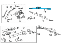 OEM 2022 Acura TLX Bar, Right Front Tower Diagram - 74180-TGV-A00