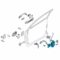 OEM Nissan Front Left (Driver-Side) Door Lock Actuator Diagram - 80501-JM10A