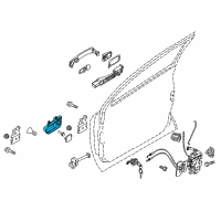 OEM 2013 Nissan Rogue Rear Door Inside Handle Assembly Left Diagram - 80671-JM00A