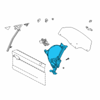 OEM 2008 Hyundai Tiburon Front Left Power Window Regulator Assembly Diagram - 82403-2C000