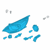OEM 2012 Kia Rio Passenger Side Headlight Assembly Diagram - 921021W110
