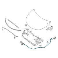 OEM Nissan Cable Hood Lock Diagram - 65621-9HT0A