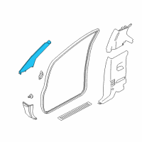 OEM 2018 Nissan Titan XD Garnish Assy-Front Pillar, RH Diagram - 76911-9FU1B