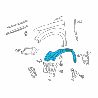 OEM 2018 Toyota Tundra Fender Liner Diagram - 53876-0C070