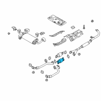 OEM 2015 Hyundai Genesis Coupe Catalytic Converter Assembly, Left Diagram - 28950-3CKE0