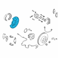 OEM 2015 Infiniti QX60 Rear Brake Plate Assembly, Right Diagram - 44020-3JA0C