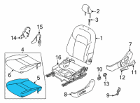 OEM 2020 Nissan Sentra Pad Assy-Cushion, Front Seat LH Diagram - 87361-6LB0A