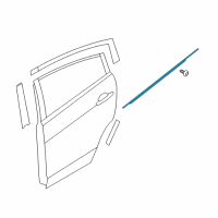 OEM 2016 Kia Rio WEATHERSTRIP Assembly-Rear Door Belt Diagram - 832101W001