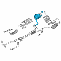 OEM Kia K900 Rear Muffler Assembly, Right Diagram - 287113T410