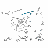 OEM 2011 Lexus LX570 Weatherstrip, Front Door Glass, Inner RH Diagram - 68171-60080