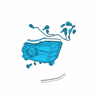 OEM 2012 Nissan Armada Passenger Side Headlight Assembly Diagram - 26010-9GA0B