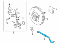 OEM 2021 Nissan Rogue Hose-Brake Booster Diagram - 47474-6RA0A
